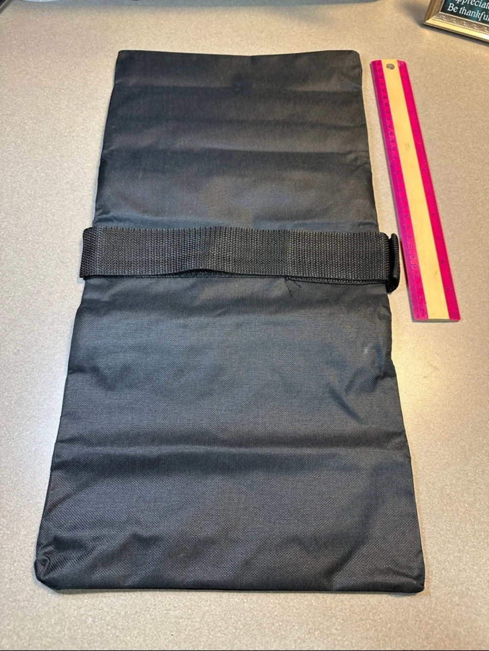 Black Armrest double zippered storage pouch with handle